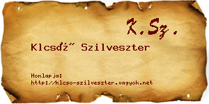 Klcsó Szilveszter névjegykártya