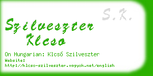 szilveszter klcso business card